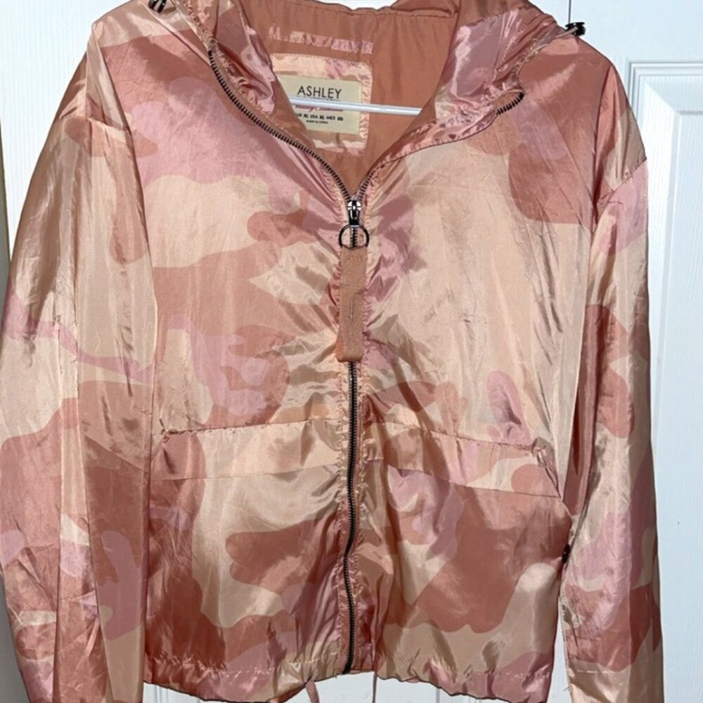 Ashley by 26 INTERNATIONAL UTILITY COLLECTION PINK CAMO WINDBREAKER JACKET, XL